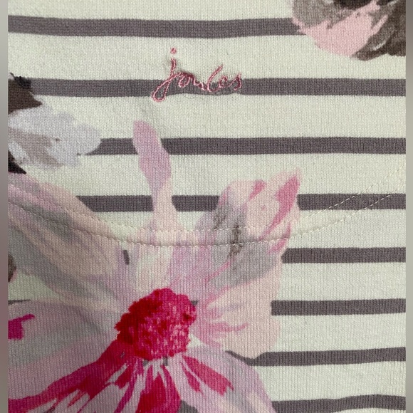 Joules Floral and Striped Pattern Long Sleeve Top Size 8 - Picture 5 of 13